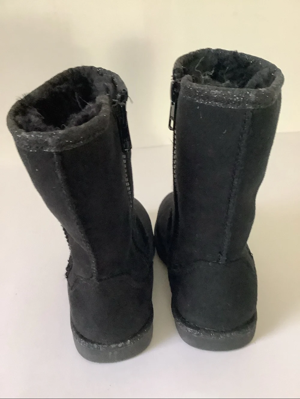 Jumping Beans Black Cozy Zip-Up Winter Boots for Toddlers